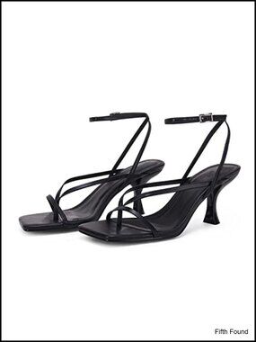 Women's Lace Up Heeled Sandals Square Open Toe Kitten Heel Party Shoes